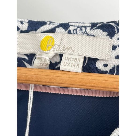 Boden Dress Women Size 14 Back Cutout Floral Mini Dress V Neck Short Sleeve Blue - Picture 5 of 13